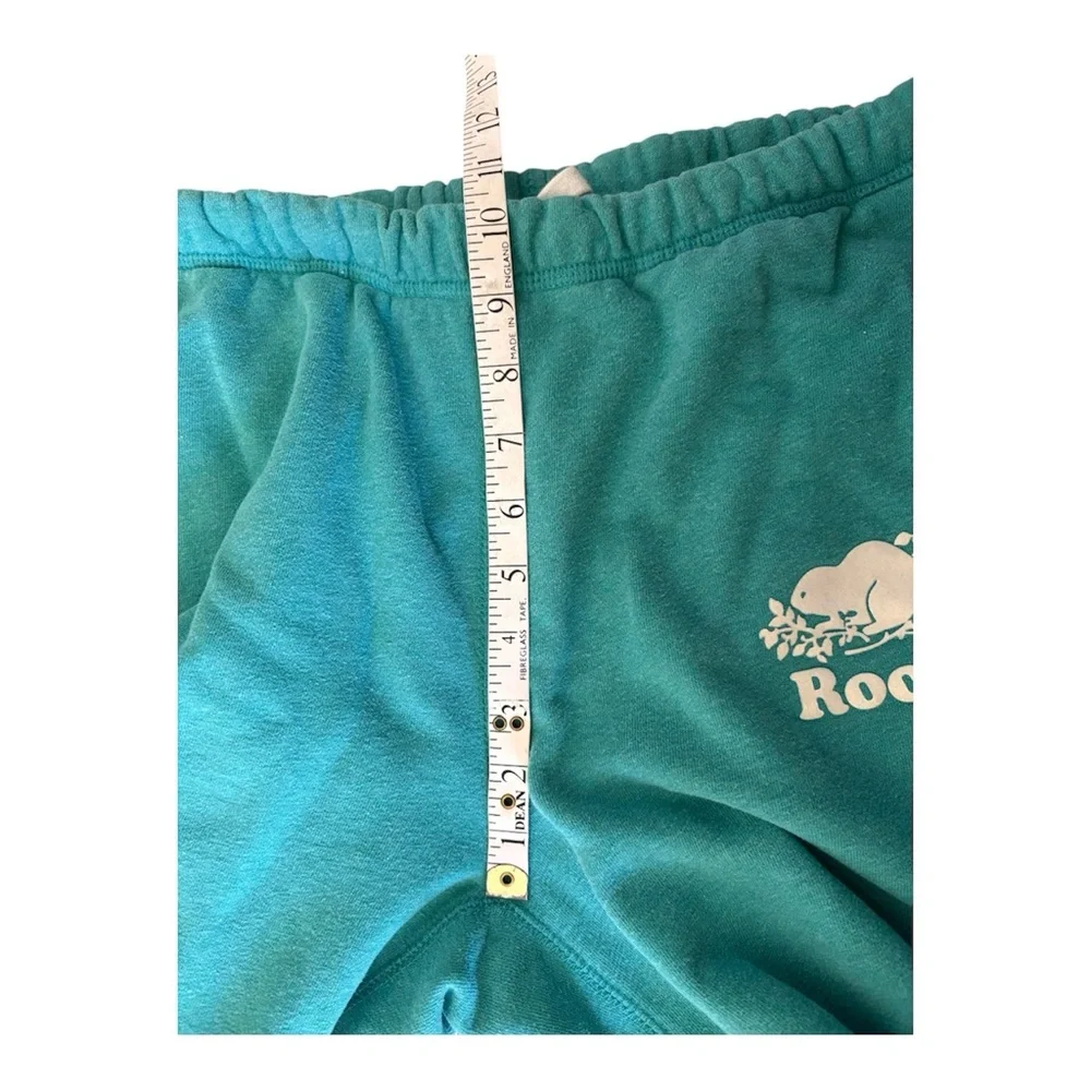 Roots Sweat Shorts Green Cotton Terry Knit Relaxed Fit Size Medium - Picture 8 of 9